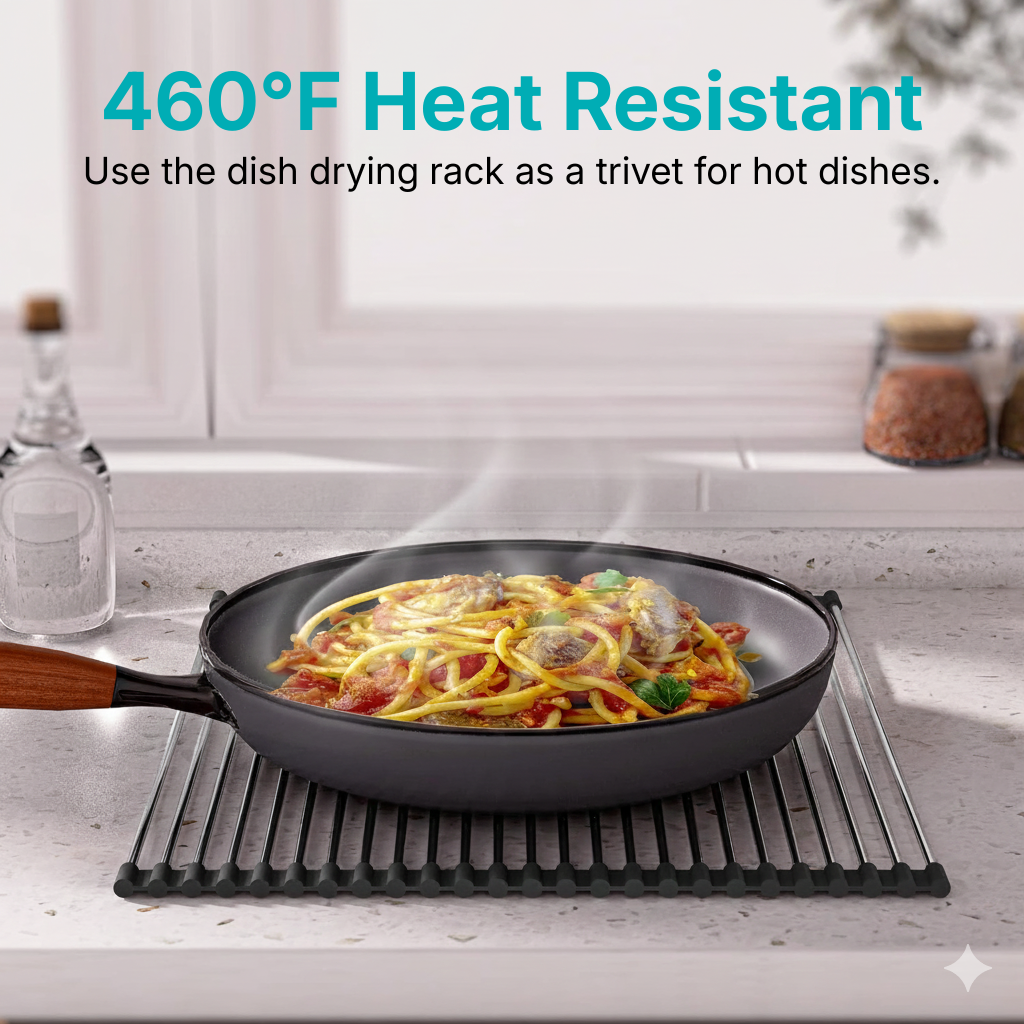 Multi-Purpose Roll-Up Stainless Steel Sink Rack