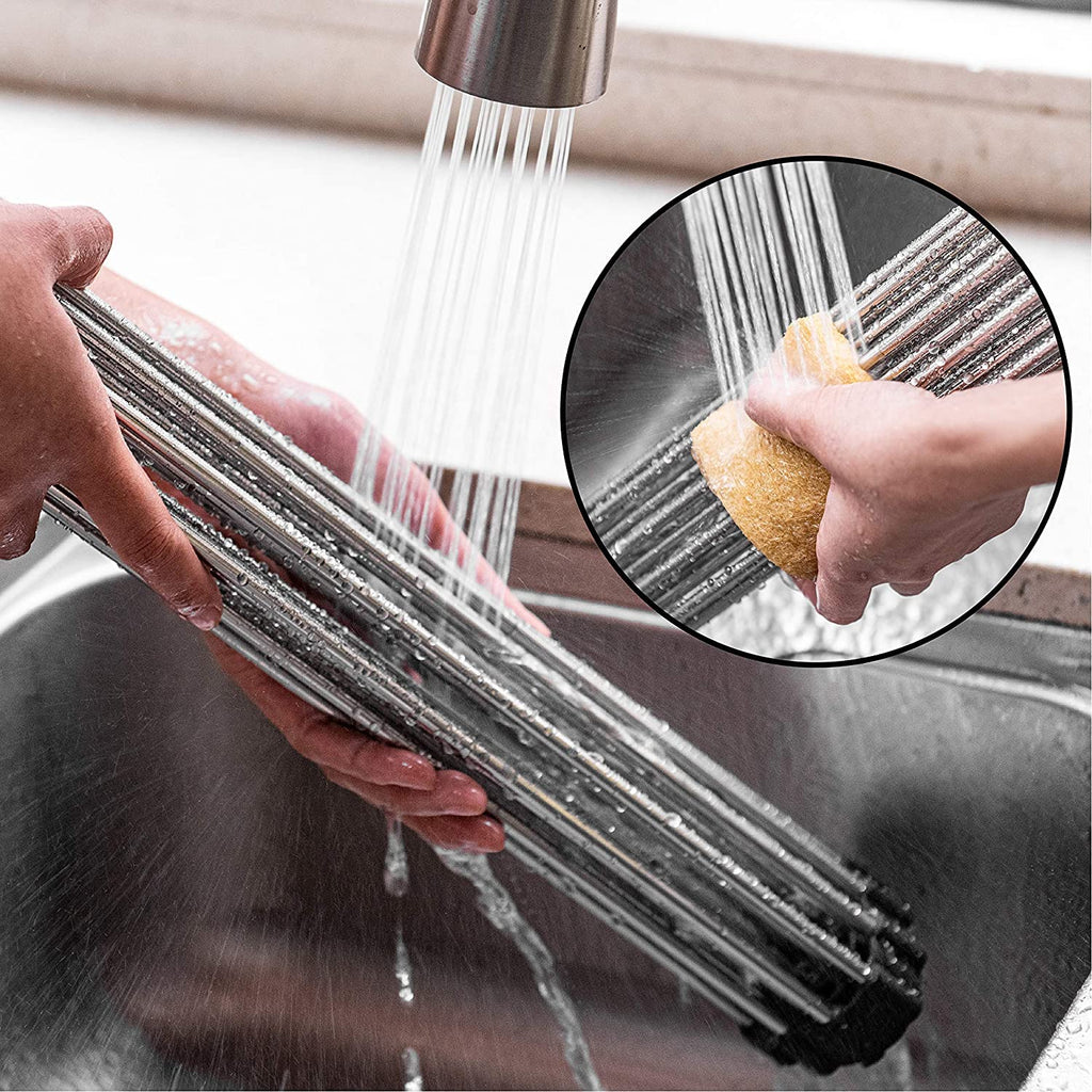 Multi-Purpose Roll-Up Stainless Steel Sink Rack